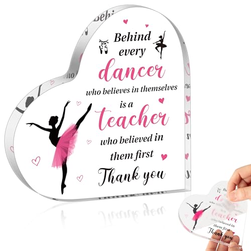 WATINC Acrylic Heart Table Centerpiece - Appreciation Gifts Award for Teacher, Thank You Dance...