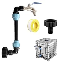 IBC Schwanenhals Auslaufhahn 3/4,IBC Tank Schwanenhals, IBC Tank Zubehör mit Messing Wasserhahn 25cm Verlängerungsrohr, S60x6 Wasserhahn Absperrhahn,für 1000L Regenwassertank, Regenfass, IBC Containe