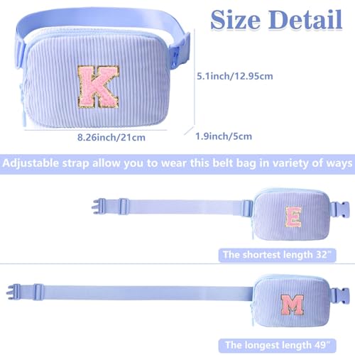 Image of Birthday Gifts for Teenager Girls Kids - Personalized Belt Bag for Girls Women Fashion Waist Packs Trendy Travel Fanny Pack Crossbody Bags with with Initial Letter Patch Cute Stuff A