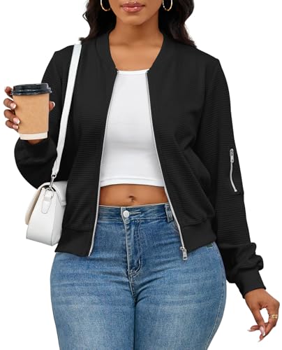 PerZeal Zip Up Sweatshirts for Women Casual Outfits Cardigan Outerwear Trendy Fall Winter Jackets Coat Black X-Large