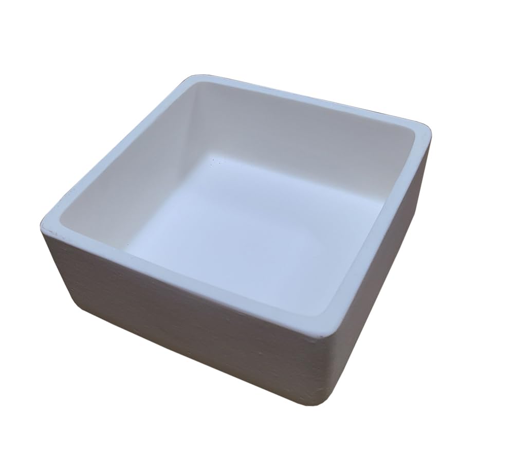 OTOOLWORLD 99.3% Alumina Crucible Al2O3 Aluminum Oxide Crucible Assay Crucible for Lab Laboratory (120x120x50MM)