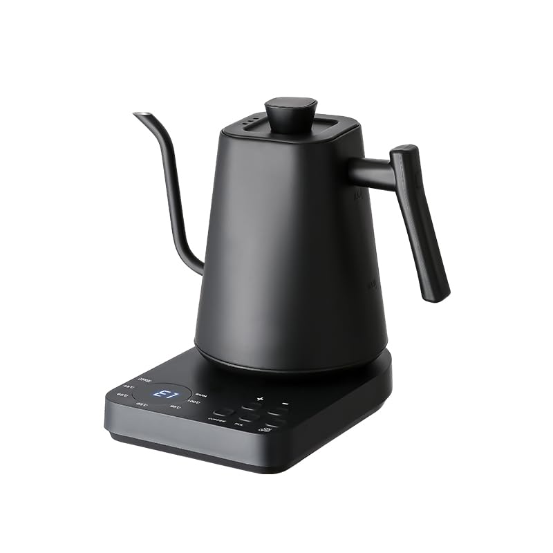 Gooseneck Electric Kettle, 1200W Stainless steel with variable temperature control, Fast Boil, Ideal for pour over coffee and tea.1000ml Black