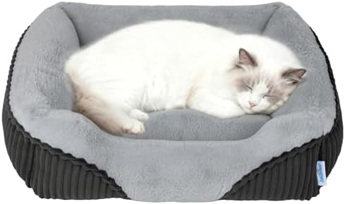 Washable Orthopedic Dog Bed - Soft Calming Pet Cuddler with Anti-Slip Bottom, Durable Plush Puppy Bed for Sleeping and Resting, Small(20