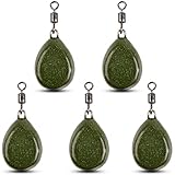 Carp Fishing Weights 2OZ Fishing Sinkers Coated Flat Pear Sinker Weight with Swivels Carp Fishing Equipment