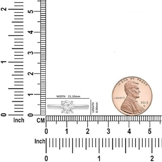 14K White Gold Lab Grown Diamond Solitaire Engagement Ring (1/2 cttw, E-F Color, VS1 Clarity) Size 8 - Image 5