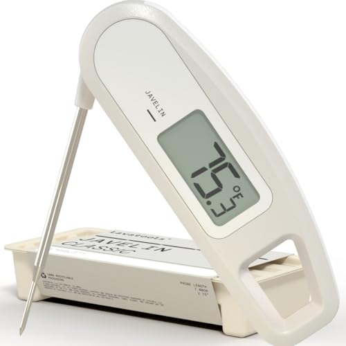 Lavatools Javelin® Ultra-Fast 2-Second Digital Instant Read Meat Thermometer for Grill and Cooking, 2.75 Probe, Compact Foldable Design, Large Display, IP65 Water Resistant, NSF Certified – Milk