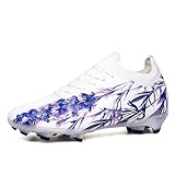 Netehadi Men's High-Top Breathable Fashion Chinese Pattern Soccer Spikes Shoes Lightweight Non Slip Football Boots Outdoor Professional Training Baseball Sneakers (Deep Purplu,11)