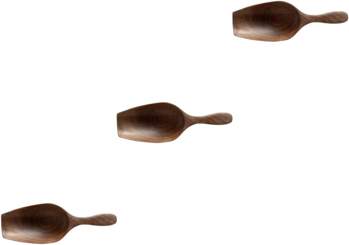 3pcs Coffee Bean Scoop Natural Teaspoon for Loose Tea and Coffee Sturdy Kitchen Utensil for Home Restaurant and Hotel Use and Easy to Clean