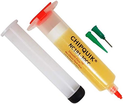Chip Quik NC191-30CC Smooth Flow Tack Flux No-Clean in a 30cc syringe w/plunger & tip