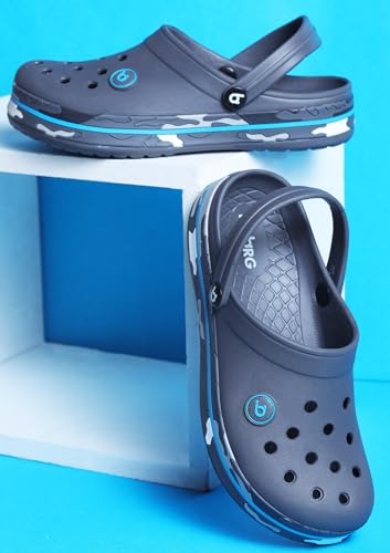 Image of KOBURG Lite Men's Super Stylish Clogs | Casual Walking Clogs | Sandals with Adjustable Back Strap for Men | Comfortable & Light Weight | Stylish & Anti-Skid | Waterproof | Gents /Boys KF-414