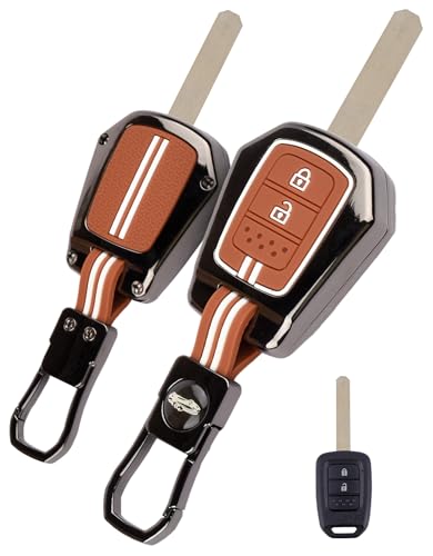 Image of Car Key Cover Compatible with Honda City, I-Vtec, I-VTEC, Amaze, WRV, CRV, Jazz Etc 2-Button Smart Key