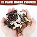 Liberty Imports 12 Pcs Deluxe Plastic Horse Figure Toy Set for Kids - Realistic Miniature Toy Pony Figurines Bulk Animal Variety Cake Toppers Gift Pack