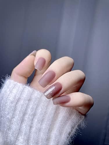 SOCOLATE 22PCS(20+2 Trail Samples) Double Ended Adheasive Art Design Decals Sticker Solid Color with Shimmer Nail Polish Strips ,Nail Wraps,CH-S295 Cocoa