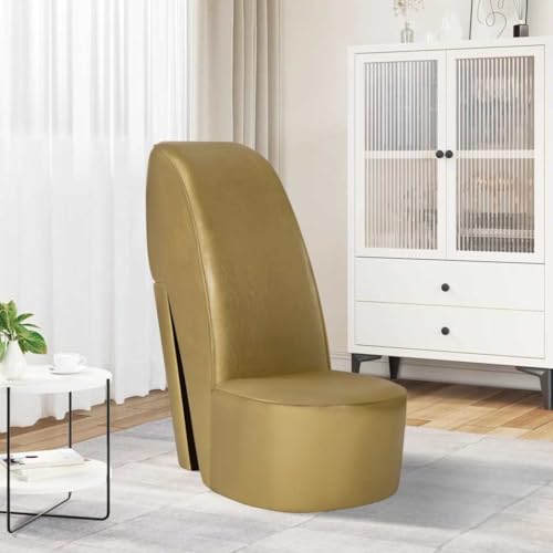 Lumanois Chaise en Forme de Chaussure à Talon Haut Doré Similicuir Fauteuils Or,248650