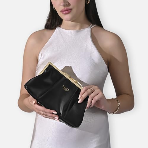 Image of Lavie Luxe Women's Pleato 2-Compartment Frame Cross Body Sling Bag | Ladies Purse Handbag | Gift for Women