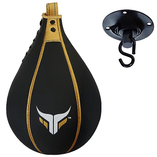 Mytra Fusion Pera de Boxeo de Cuero para MMA, Muay Thai, Entrenamiento y Peleas de Fitness - Bolsa de Velocidad para Artes Marciales