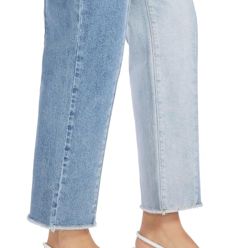 Masseys High-Rise Straight-Leg Two-Tone Jean4