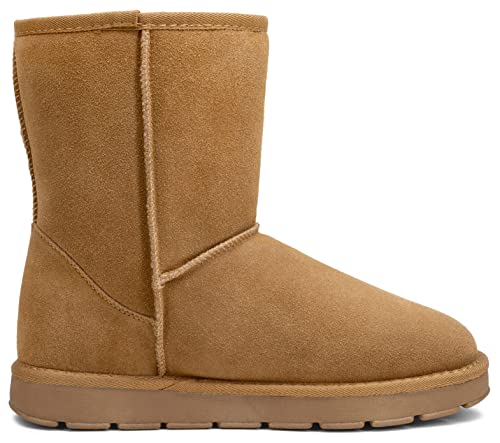 Jousen Men's Winter Boots Suede Snow Boot Leather Mid-calf Shoes Fur Lining2