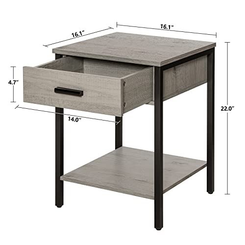 Iwell Tv Stand For 55 Inch Tv With Storage And Open Shelves & Nightstand Set Of 2, End Table, Side Table With Drawer And Shelf For Living Room, Bedroom, Grey #TOP7