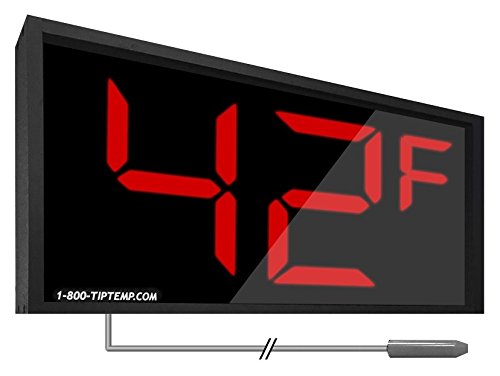 Large 2 Digit Display Thermometer Made in The U.S.A with 4" Digits for Extra Large Display, Thermometer Displays in °C or °F. Large LED Temperature Display(2 Digit Model)