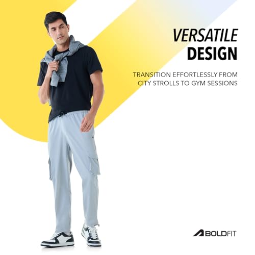 Image of Boldfit Cargo Pants for Men- Versatile Gym Track Pants for Man, Durable & Stylish with Multiple Pockets and Adjustable Fit for Everyday Joggers for Men & Outdoor Wear
