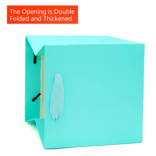 Petits sacs cadeaux en papier bleu sarcelle 20x20 cm pour emballages rapides