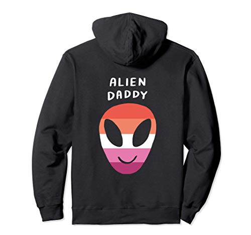 Alien Daddy Lesbiana LGBTQ Aesthetic Pride Bandera Space Sudadera con Capucha