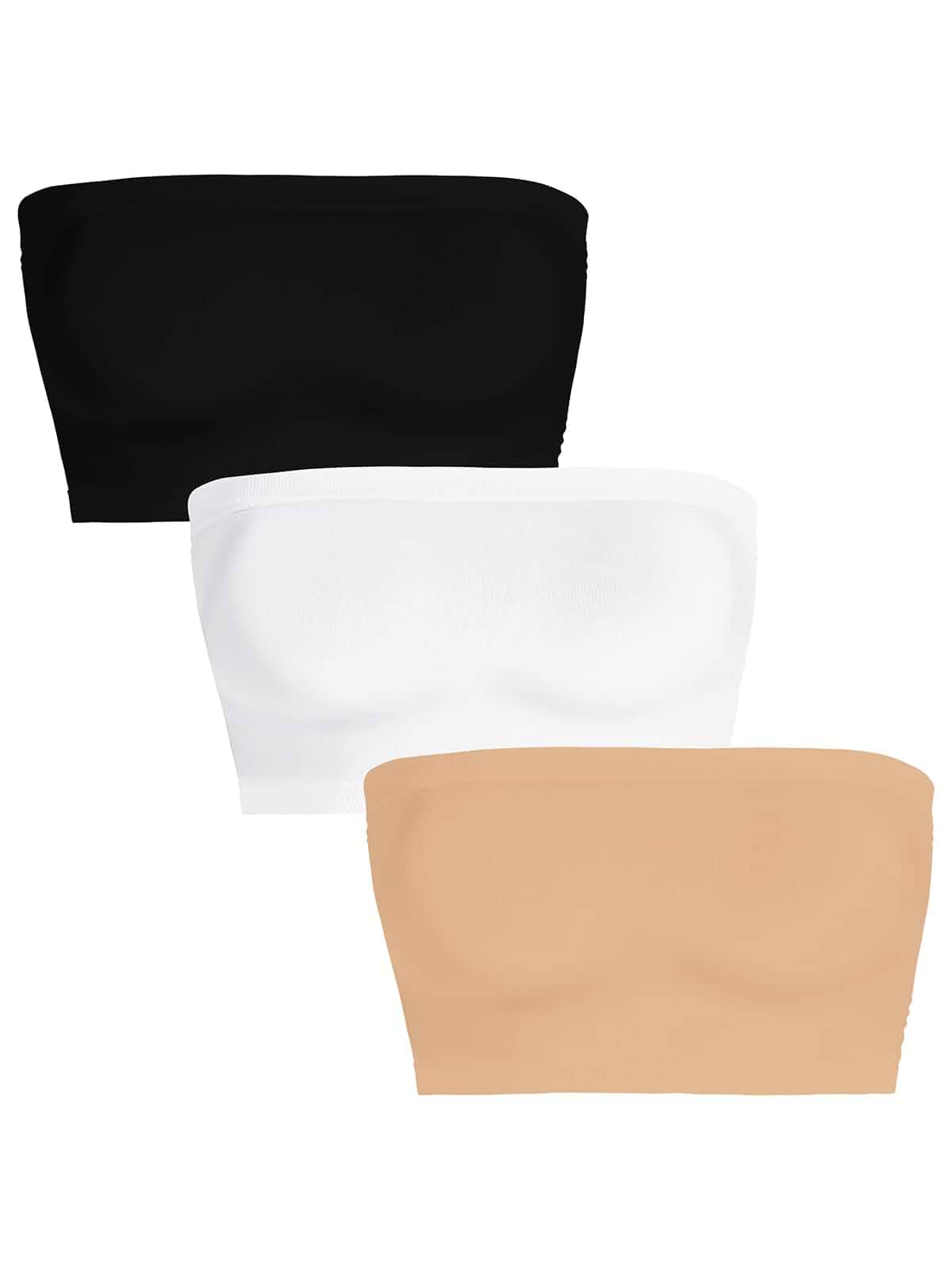 Womens Tube Tops Summer Bandeau Casual Crop Top Going Out Strapless Tank Basic Short Shirt