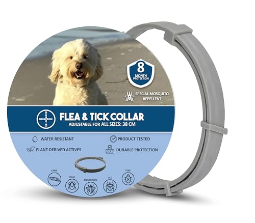 MeraPrime® Collar Antiparasitario Perros | Collar Leishmaniosis (Mosquitos), Pulgas y Garrapatas | Antipulgas y Garrapatas Perros Medianos y Pequeños | 38cm Ajustable, 8 Meses, Vegetal, Impermeable