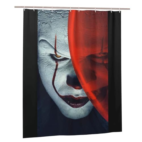 Horror Movie Clown Joker Shower Curtain with 12 Hooks 72''X72'' Waterproof Polyester Fabric Shower Curtains for Bathroom
