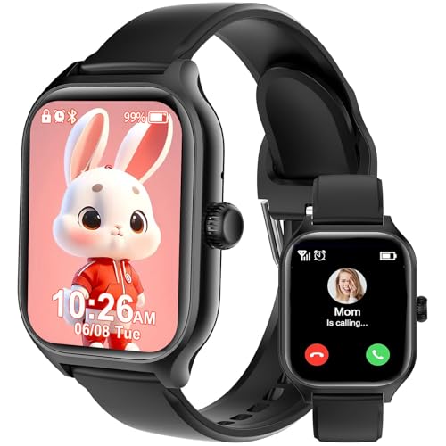 clleylise Montre Connectée Enfant, Smart Watch Enfant Garçon Fille avec Bluetooth Téléphone/SOS/Tracker/Schlafmonitor/100+ Modes Sportifs, Montre Digitale Enfantx
