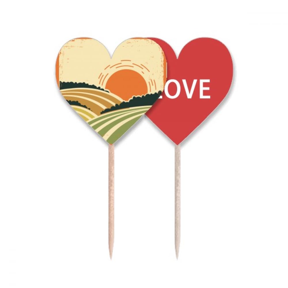 Drapeau cure-dents cœur amour pour décoration de buffet champêtre
