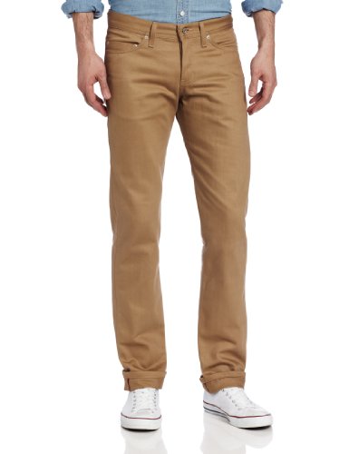 Naked & Famous Denim Men's WeirdGuy Low-Rise Tapered Chino Pant Beige Selvedge