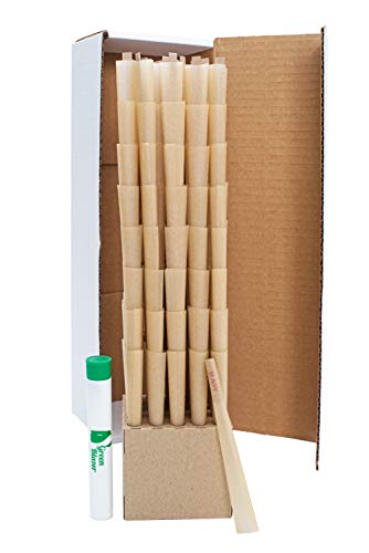 Raw Pre-Rolled Cones Classic King: 200 Pack | King Size Rolling Papers with Filters | Extra Clean and Slow Burning RAW Cone | Includes Green Blazer Doob Tube