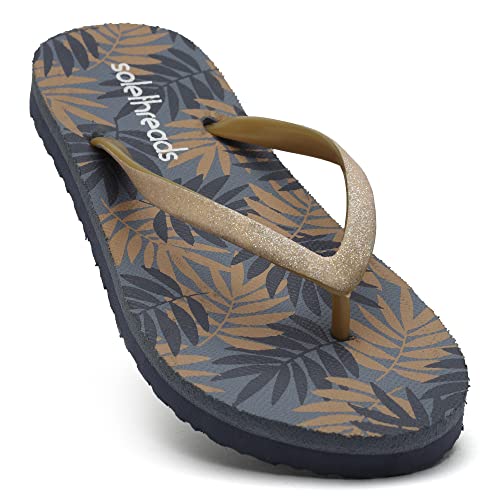 Image of SOLETHREADS SHINE | Comfortable | Digital Print | Fun | Bright | Colourful | Beach | Sketch | Flip Flops for Women