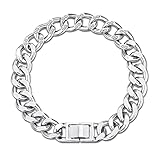Amazon Marke - HIKARO Silber CZ Panzerkette Armband Damen: Zirkonia Weißgold Plattiert Elegant Funkelnd Gliederkette Armreif für Mädchen - Glänzend Zierlich Einfach Schön Modisch Schmuck für Frauen