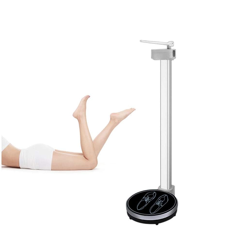 Balanza digital de grasa corporal, balanza ultrasónica de altura y peso, con varilla de medición de altura y pantalla LCD, para gimnasio en casa.