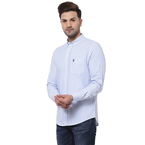 Image of Red Tape Men Sky Blue Striped Shirt