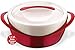 Pinnacle Large Insulated Casserole Dish with Lid 3.6 qt. Elegant Hot Pot Food Warmer/Cooler -Thermal Soup/Salad Serving Bowl Stainless Steel Hot Food Container–Best Gift Set for Moms –Holidays Red
