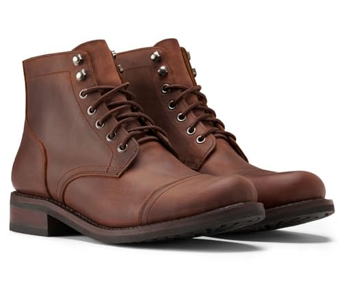 SUREWAY 6" Men's Lace Up Oxford Boots | Cap Toe,Full Genuine Leather Chukka Boots for Men,Classic Derby Style,Comfort Ankle Footwear(Office,Casual,Driving)3