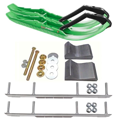 C&A Pro Green TMX Snowmobile Skis w/ 7.5