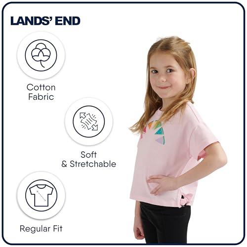 Lands' End Girls' Soft Cotton Short Sleeve Designer T-Shirt4