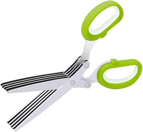 ステンレスはさみ 5層 野菜みじん切り 小口切り 鋏 野菜カッター シュレッダーハサミ キッチン用はさみ キッチン用具 料理用 調理用品 調理ツール