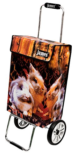 james® Einkaufstwagen Design Bunny Deluxe, moderner Einkaufstrolley, bunter Lifestyle Trolly, Rollkoffer, 40kg Tragkraft… – Bild 3