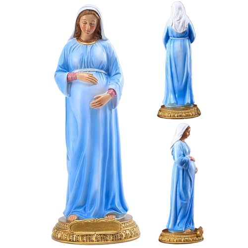 Estatua Virgen María Embarazada Resina 8.4 Pulg miniatura 2