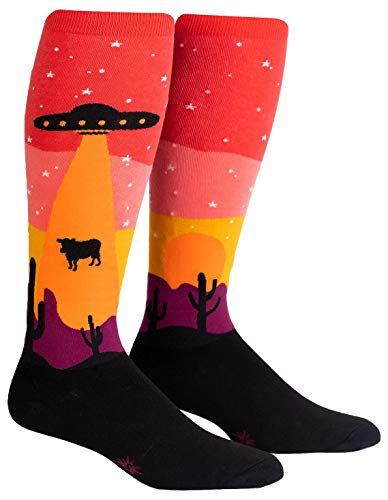 Sock it to me women's wide-calf knee high alien socks