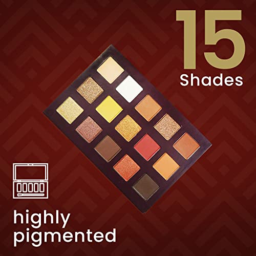 Ccolor Cosmetics - Sundown, 15-Color Eyeshadow Palette, Highly Pigmented, Long-Wearing, Easy-To-Blend, Neutral Bronze Matte, Metallic & Shimmer Eye Shadow, Professionally Formulated Eye Makeup #TOP1