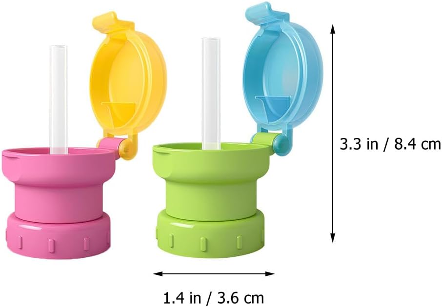 Sosoport Spill Proof Water Bottle Cap with Straw Portable Juice Bottle Cover for Kids Leak Resistant and Removable Straw Lid Lightweight Sports Water Accessory for Outdoor and Travel
