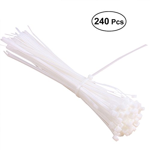 Preisvergleich Produktbild UKCOCO Selbstsichernde Nylon-Kabelbinder Kabelbinder Kabelbinder Zip (weiß) - 240PCS