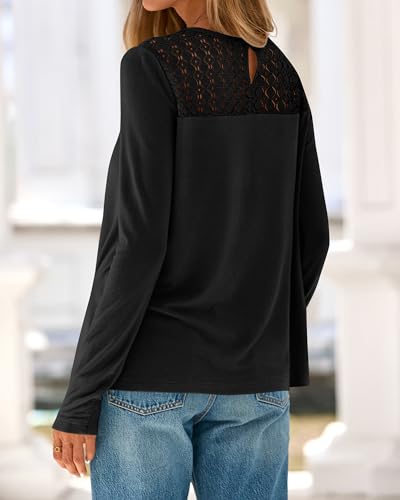 BTFBM Womens Tops Lace Long Sleeve Shirts Boho Cute Business Dressy Casual Blouses Fall Outfits 2025 Fashion Clothing3